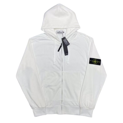 Zip Stone Island Blanc